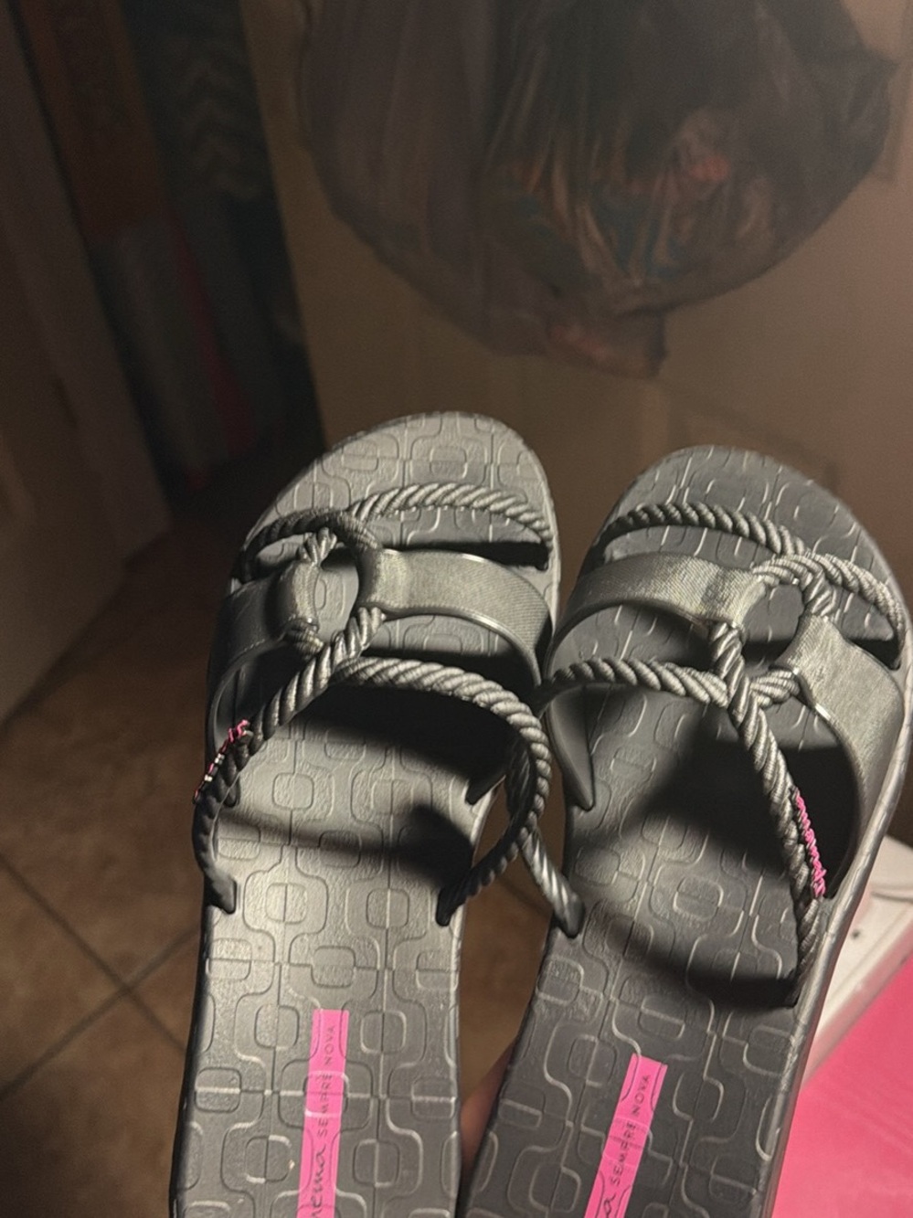 Ipanema Black Rope Strap Women's Sandals